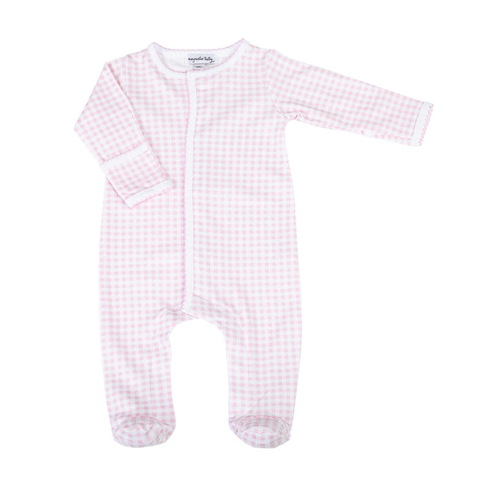 Magnolia Baby - Footie - Mini Checks Pink