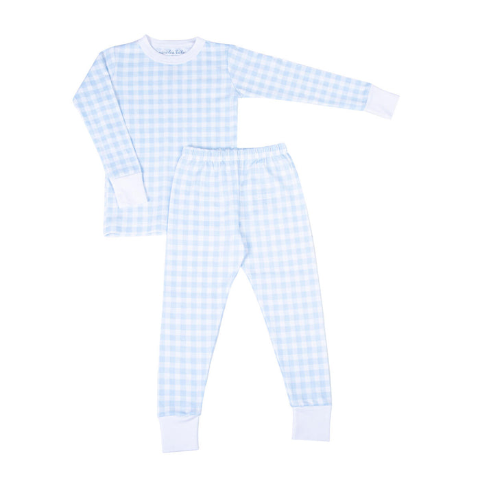Magnolia Baby - Pajama Set - Baby Checks Blue