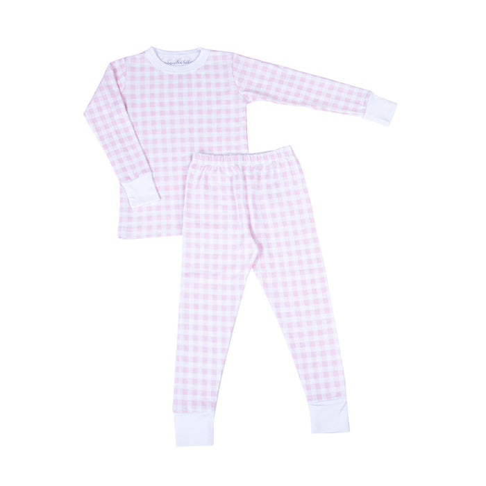 Magnolia Baby - Pajama Set - Baby Checks Pink