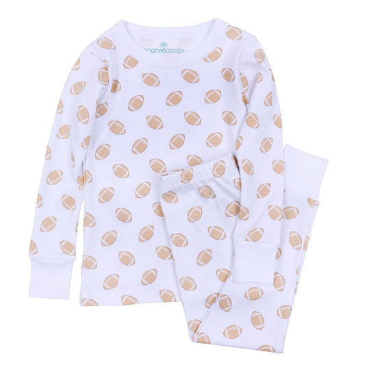 Magnolia Baby - Pajama Set - Blue Touchdown Cutie