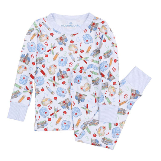 Magnolia Baby - Pajamas - School Day Sweetness Blue