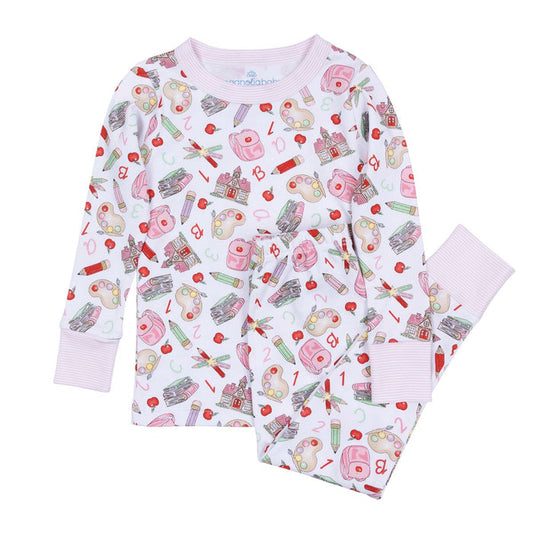 Magnolia Baby - Pajamas - School Day Sweetness Pink