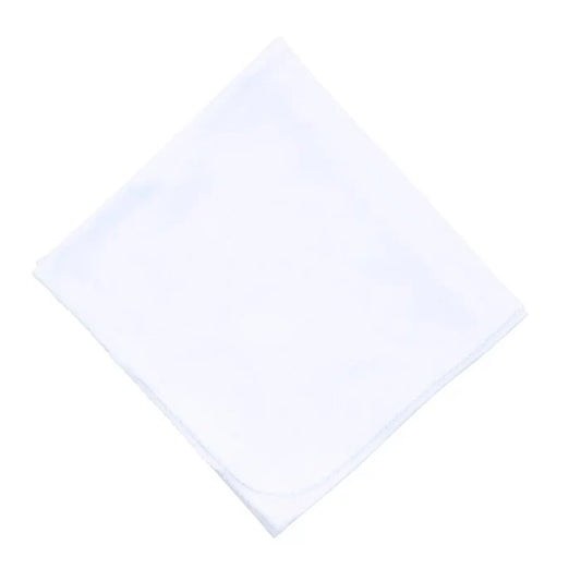 Magnolia Baby - Receiving Blanket - White with White Trim