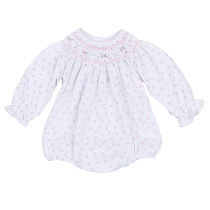 Magnolia Baby - Smocked Bishop L/S Bubble - Juliette’s Classics Pink