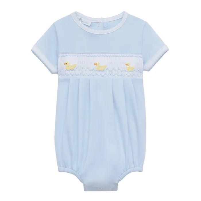 Magnolia Baby - Smocked Bubble - Blue Little Duckling
