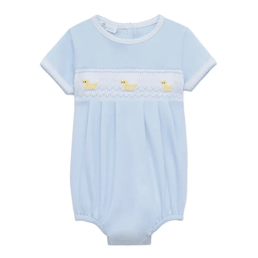 Magnolia Baby - Smocked Bubble - Blue Little Duckling