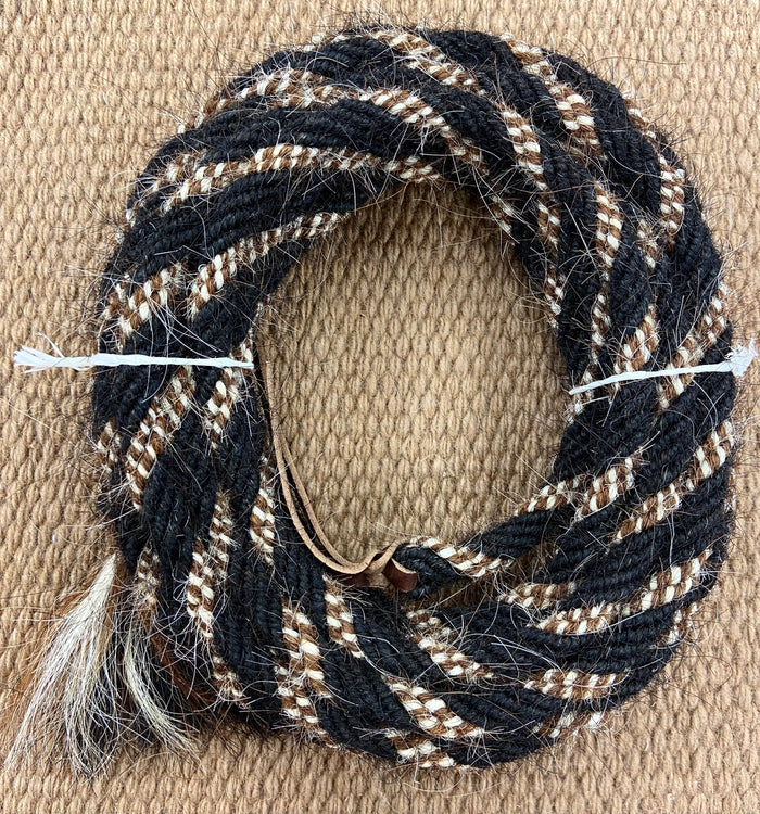Mecate - MEC96 - 1/2” x 22’ Black & Tan w/ Cream Flecks