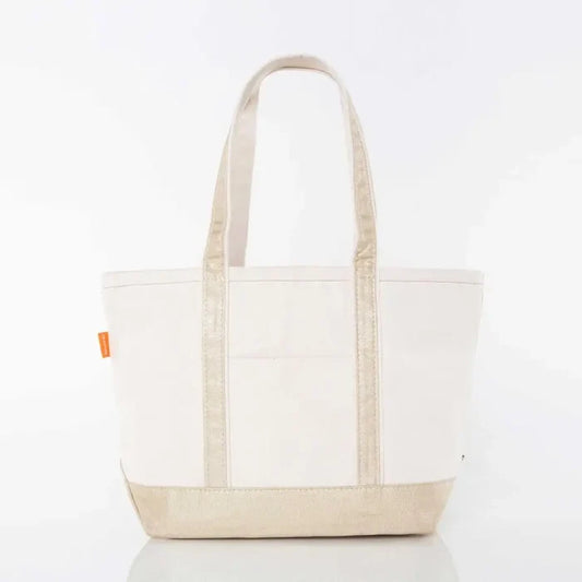 Medium Canvas Tote - Metallic Gold