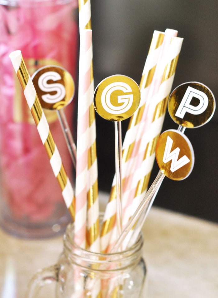 Metallic Foil Party Drink Stirrers (Pack of 25)