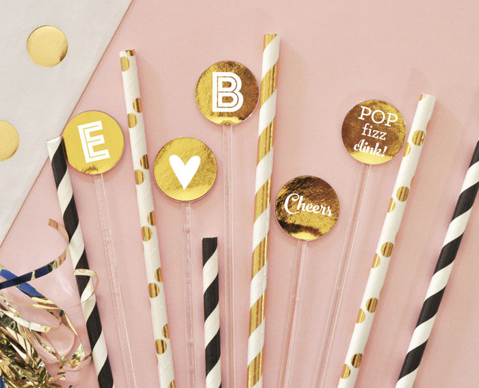 Metallic Foil Party Drink Stirrers (Pack of 25)