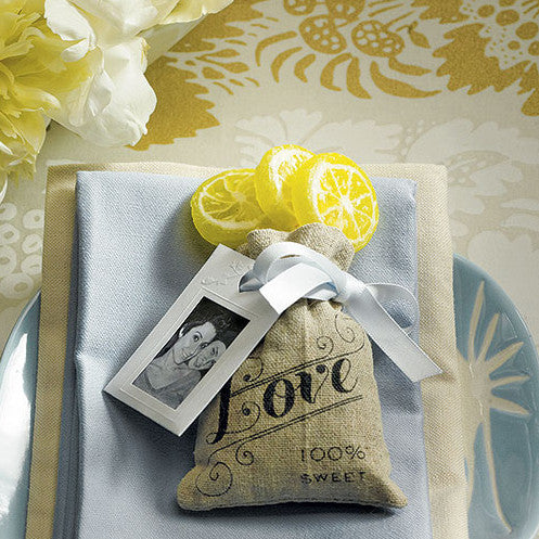 Mini Linen Drawstring Favor Pouch