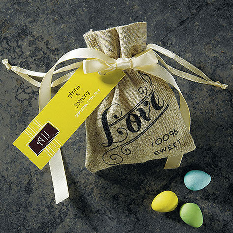 Mini Linen Drawstring Pouch Wedding Party Favors