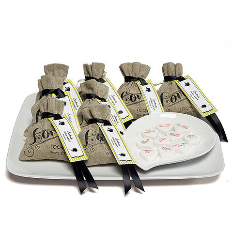 Mini Linen Drawstring Pouch Wedding Favor