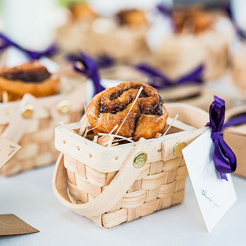 Mini Picnic Basket Favor Cinnamon Roll Idea