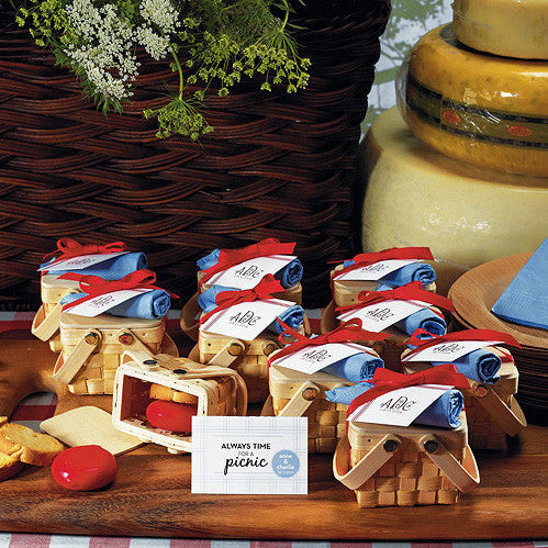 Mini Picnic Basket Wedding Party Favor (Pack of 6)
