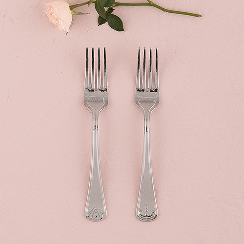 Mr. & Mrs. Wedding Ceremony Cake Fork Set