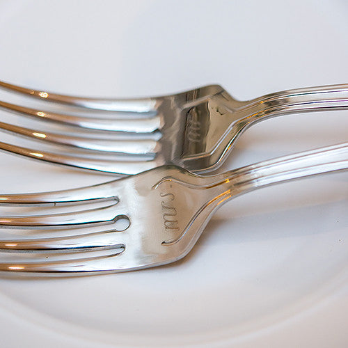 Mr. & Mrs. Wedding Ceremony Cake Fork Set