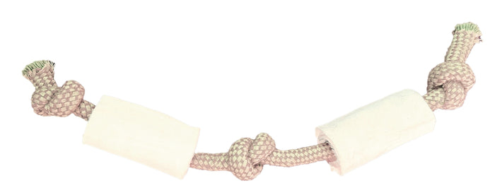 Natural Rope Toy with 2 Cheek Rolls | 100% Free-Range Grass-Fed Water Buffalo Dog Treat & Chew Toy