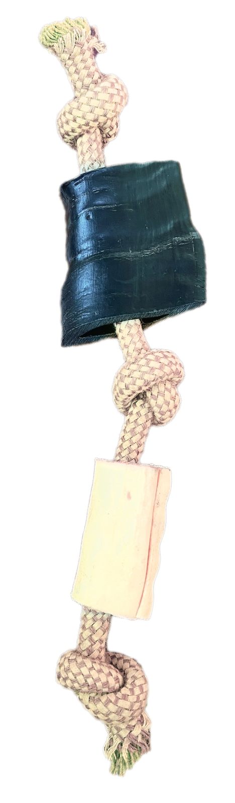 Natural Rope Toy with Water Buffalo Horn & Cheek Roll – 100% Free-Range, Grass-Fed, Protein-Rich Dog Chew Treat