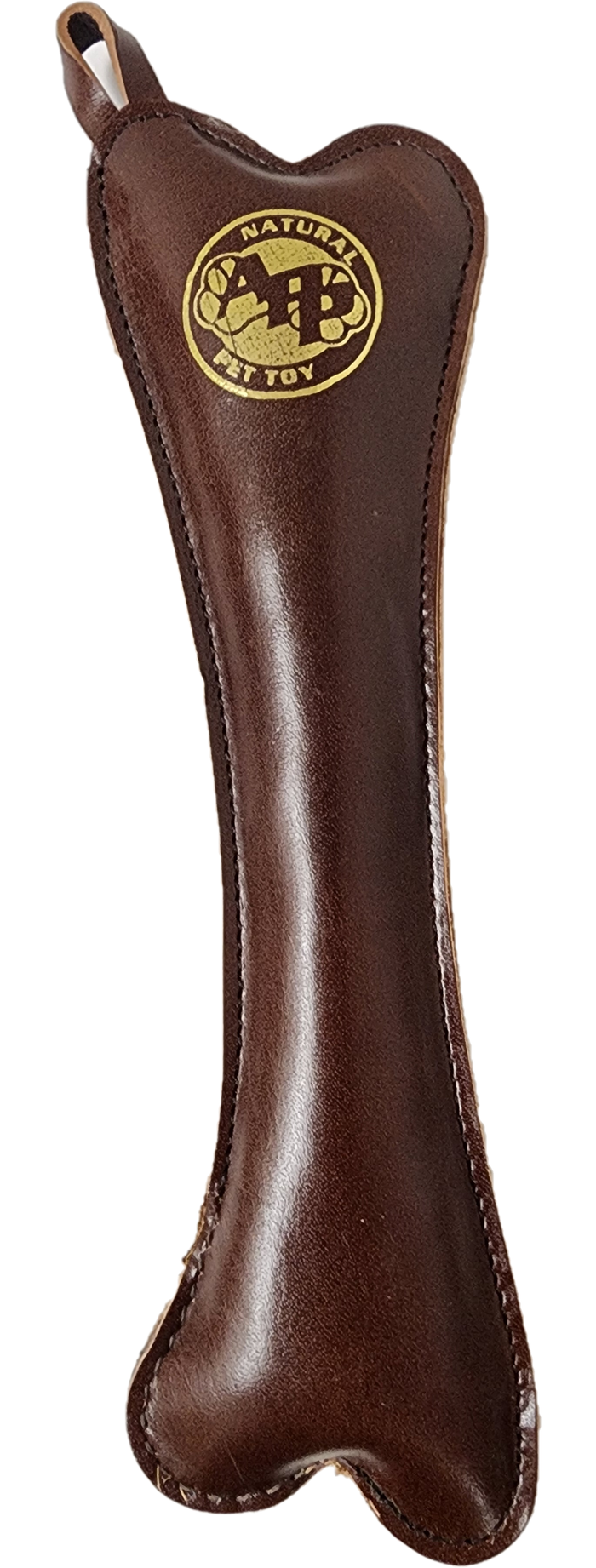 Natural Water Buffalo Leather Dog Toy Bone – Triple-Stitched, Coconut Fiber Filled, Eco-Friendly, Extra Durable