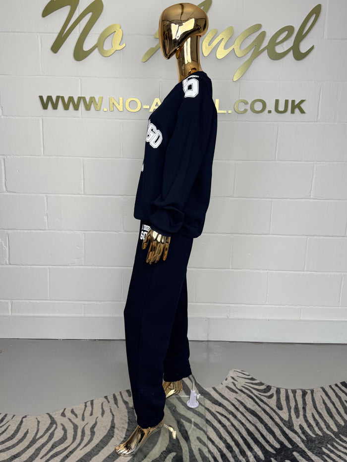 Navy San Diego V-Neck Cuffed Tracksuit