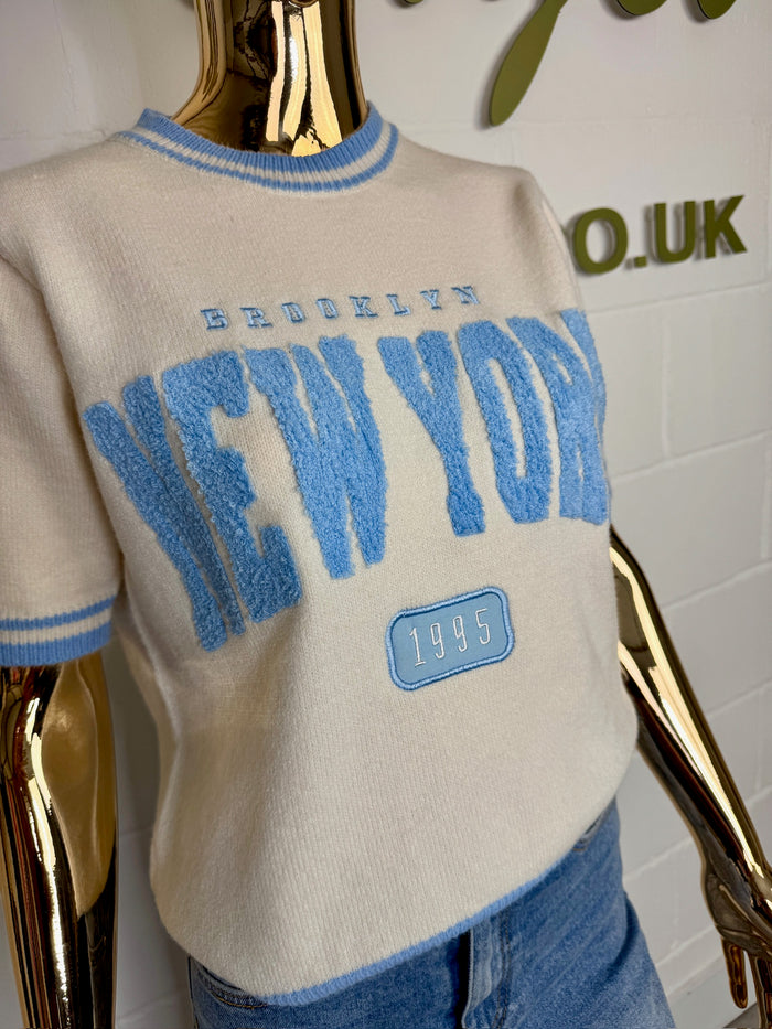 New York Short Sleeve Soft Knit Jumper