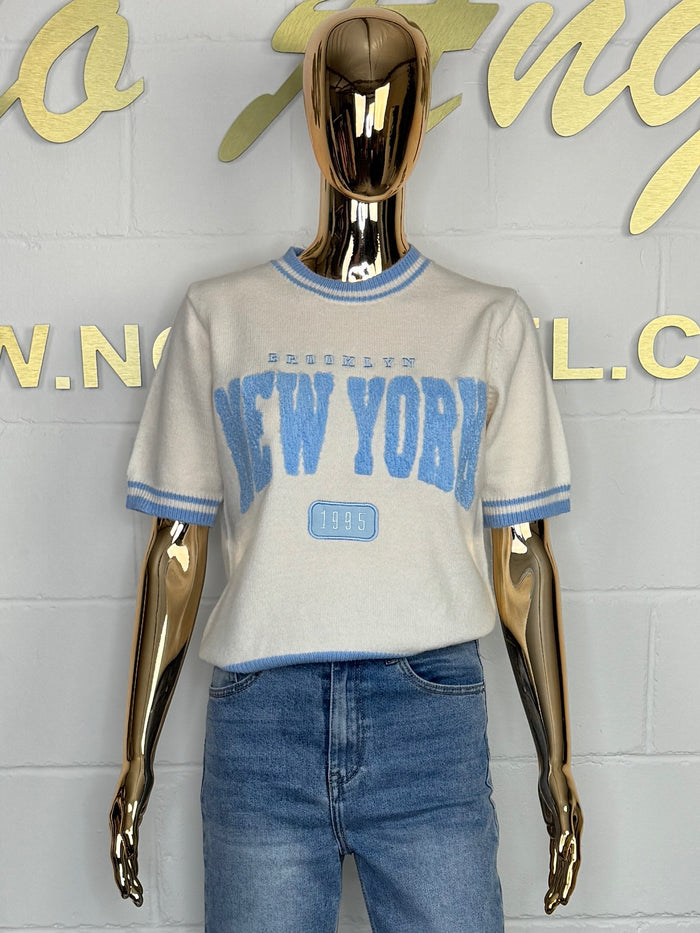 New York Short Sleeve Soft Knit Jumper