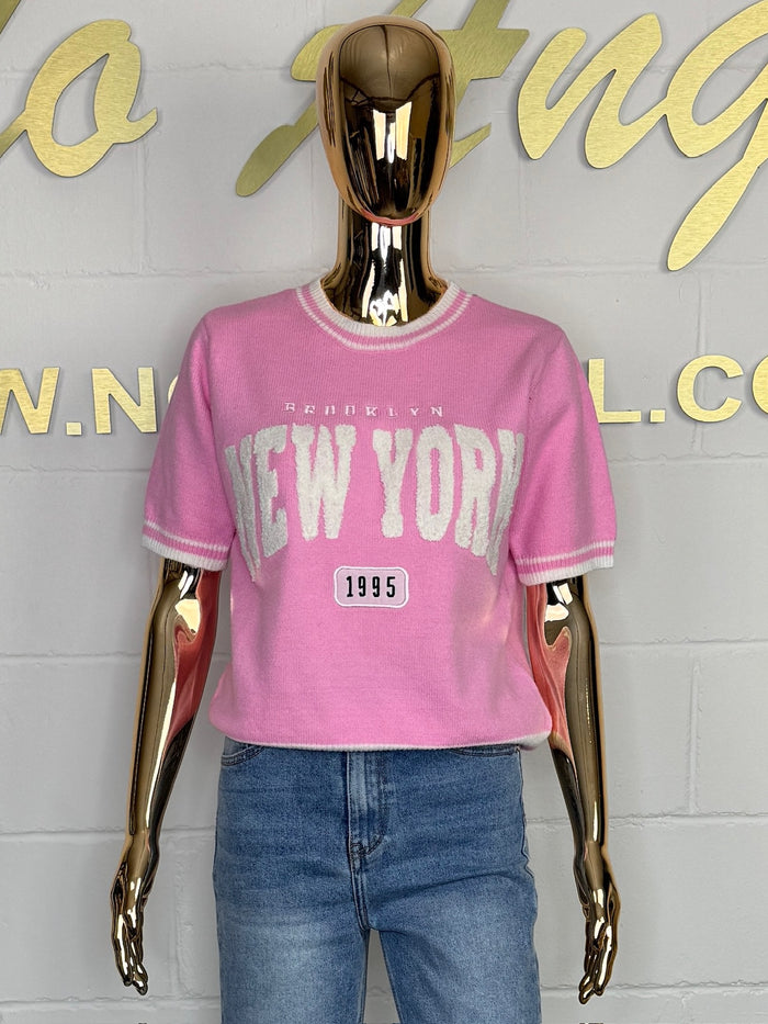 New York Short Sleeve Soft Knit Jumper