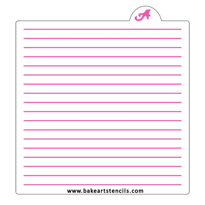 Notebook Paper Lines Stencil bakeartstencil