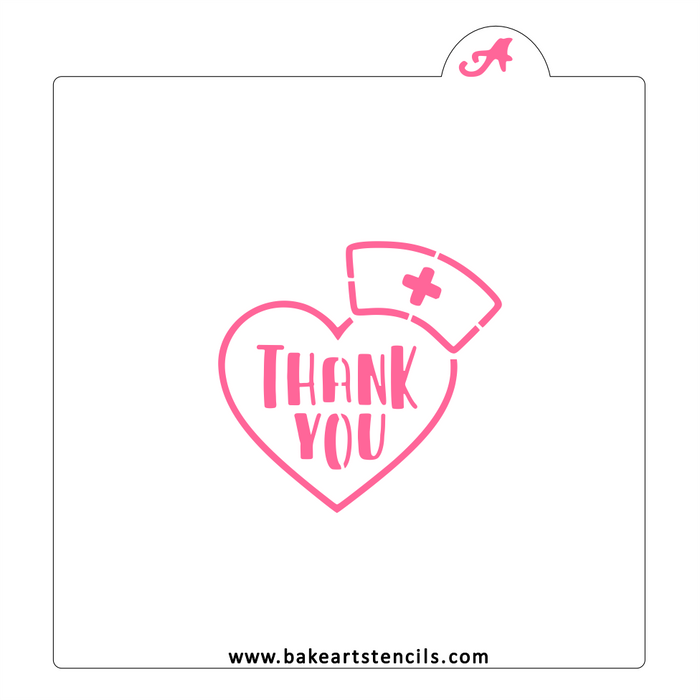 Nurse Love Cookie Stencil bakeartstencil