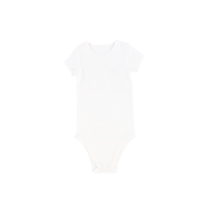 LIL LEGGS ONESIE RIBBED S/S - PURE WHITE (4608612171865)