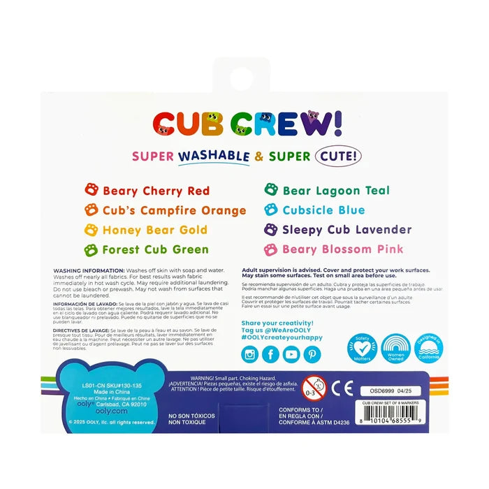 Ooly - Cub Crew Markers - Set of 8