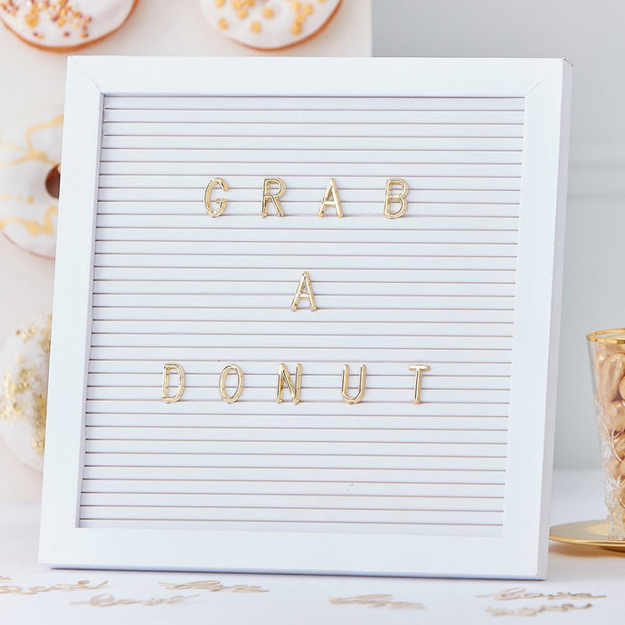 Peg Letter Board for Weddings and Parties - White & Gold