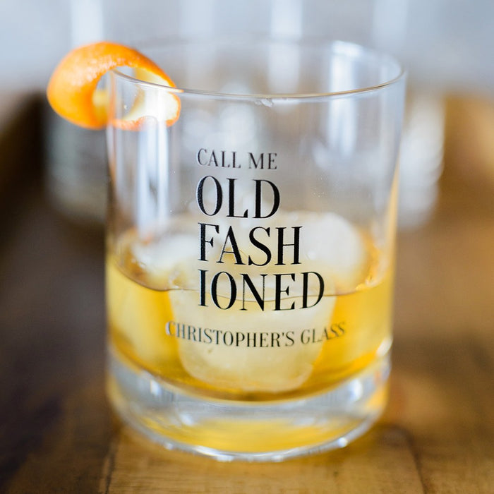 Personalized Call Me Old Fashioned Whiskey Glass