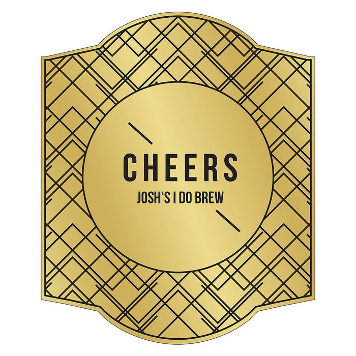 Personalized Beer Bottle Label - Gold Metallic Foil Gold