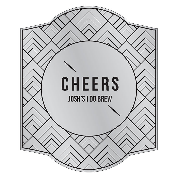 Personalized Beer Bottle Label - Silver Metallic Foil Silver