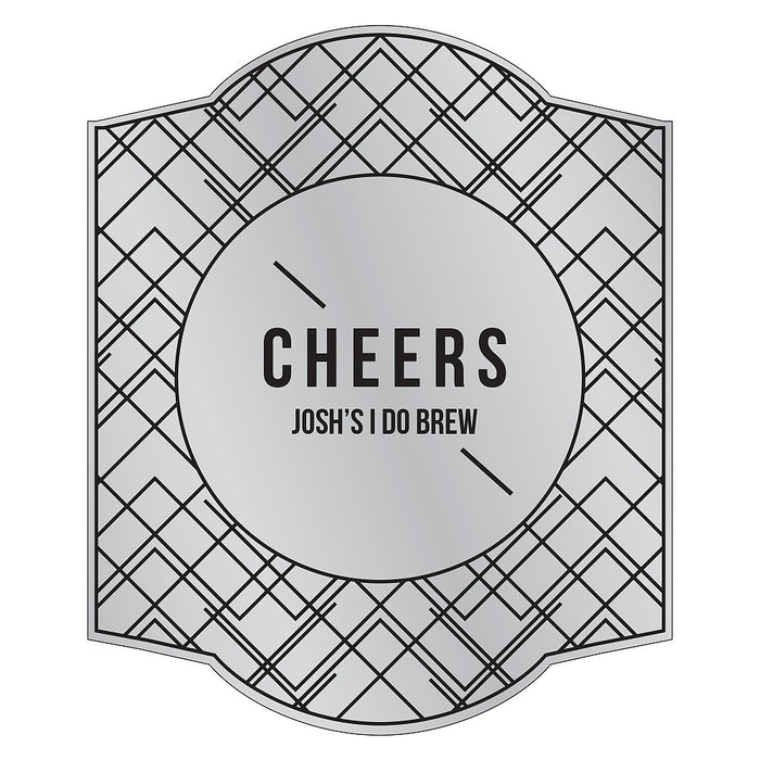 Personalized Beer Bottle Label - Silver Metallic Foil Silver