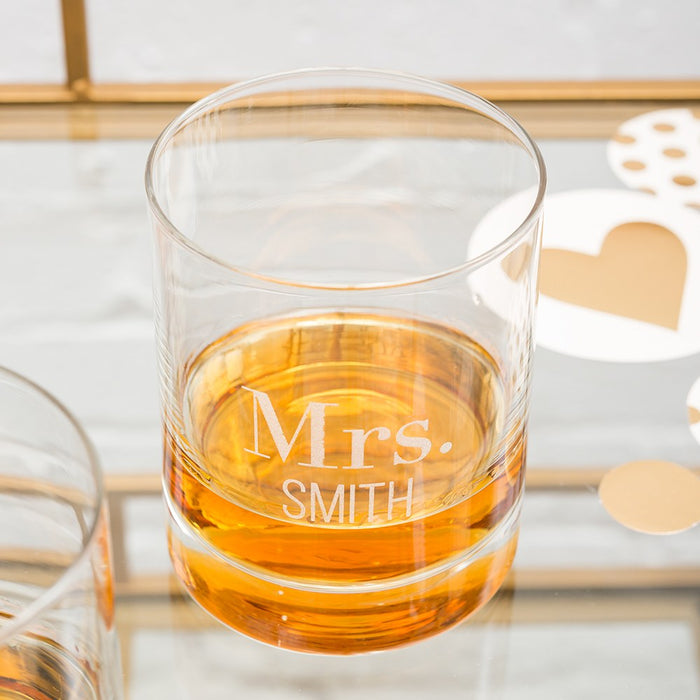 Personalized Classic Rocks Glass with Two Lines of Text Etching