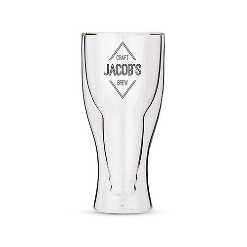 Personalized Double Walled Pilsner Pint Glass