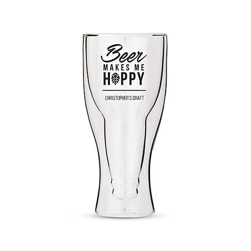 Personalized Double Walled Pilsner Pint Glass