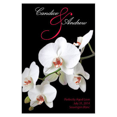 Personalized Orchid Glass Bottle Sticker Label (Pack of 24)