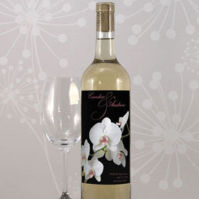 Personalized Orchid Glass Bottle Sticker Label (Pack of 24)