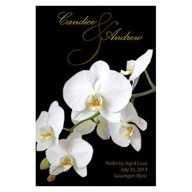 Personalized Orchid Glass Bottle Sticker Label (Pack of 24)