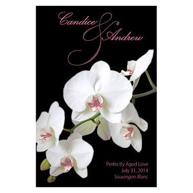 Personalized Orchid Glass Bottle Sticker Label (Pack of 24)