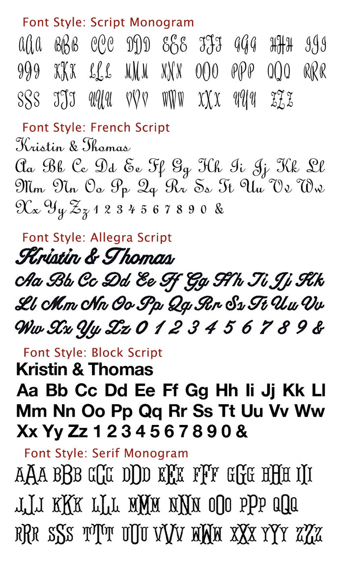 Personalized Silky Kimono Bridesmaids Robes Font Types