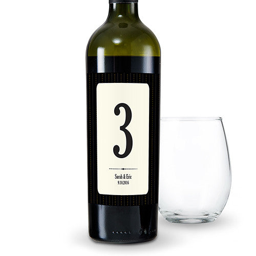 able Number Glass Bottle Sticker Label