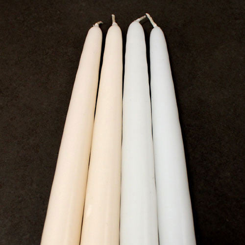 Ivory and White Wedding Taper Candles