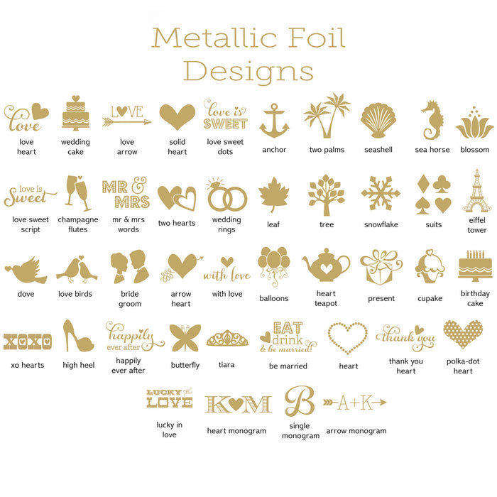 Personalized Wedding Metallic Foil Hershey's® Kisses Labels Trio