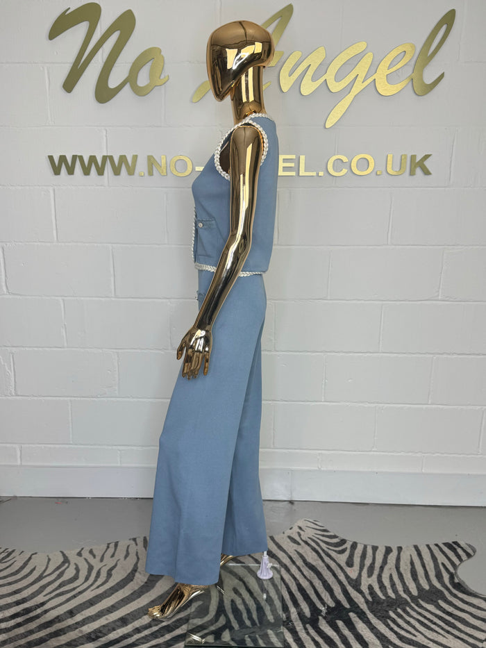 Plaited Trim Waistcoat & Trouser Co-ord (2 Colours)