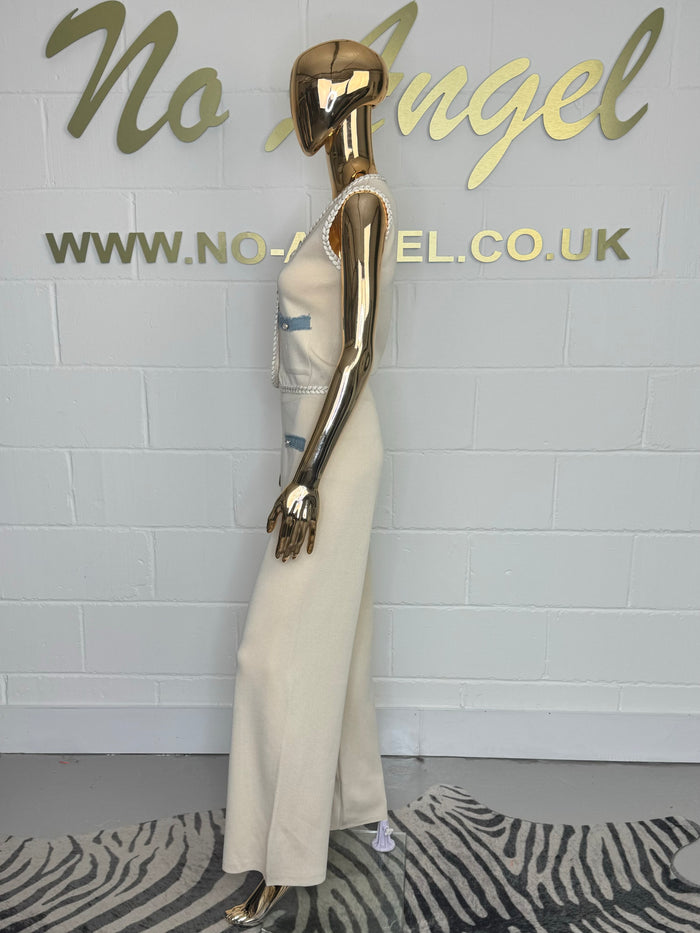 Plaited Trim Waistcoat & Trouser Co-ord (2 Colours)
